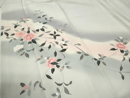 平和屋着物●訪問着　友禅　枝花文　暈し染め　正絹　逸品　CABI2168yc