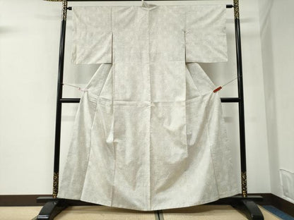 平和屋着物●本場大島紬　白大島　9マルキ　麻の葉文様　正絹　逸品　CABI2169yc