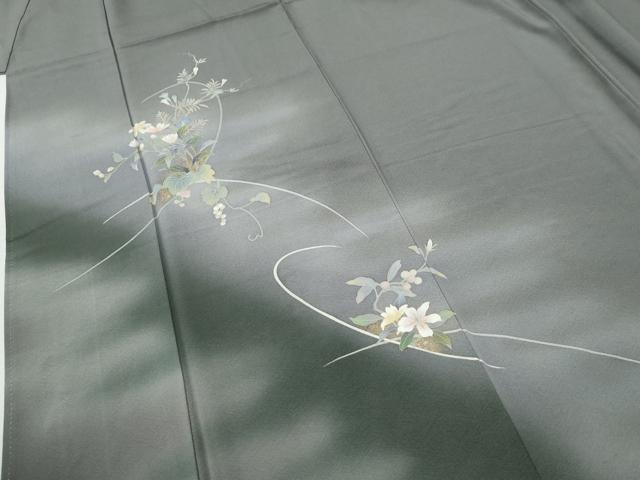 平和屋着物●訪問着　葡萄蔦の葉花文　暈し染め　金彩　正絹　逸品　CABI2170yc