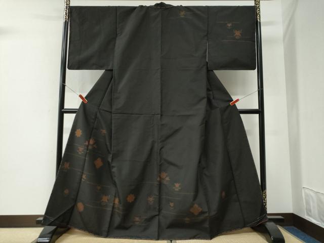 平和屋着物●訪問着　本場染大島紬　霞草花文　金彩　正絹　逸品　未使用　CABI2172yc