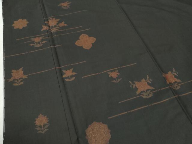 平和屋着物●訪問着　本場染大島紬　霞草花文　金彩　正絹　逸品　未使用　CABI2172yc