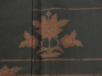 平和屋着物●訪問着　本場染大島紬　霞草花文　金彩　正絹　逸品　未使用　CABI2172yc