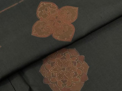 平和屋着物●訪問着　本場染大島紬　霞草花文　金彩　正絹　逸品　未使用　CABI2172yc