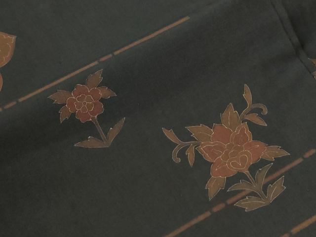 平和屋着物●訪問着　本場染大島紬　霞草花文　金彩　正絹　逸品　未使用　CABI2172yc