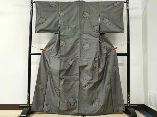 平和屋着物●本場大島紬　9マルキ　牡丹　正絹　逸品　CABI2173yc
