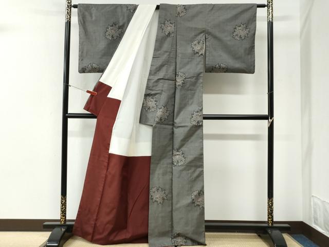 平和屋着物●本場大島紬　9マルキ　牡丹　正絹　逸品　CABI2173yc