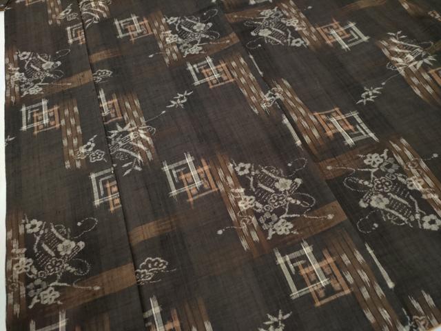 平和屋着物●上質な紬　松竹梅吉祥絵巻文　正絹　逸品　CABI2175yc