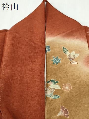 平和屋着物●訪問着　霞枝花文　暈し染め　鬼しぼ縮緬　正絹　逸品　CABI2185yc