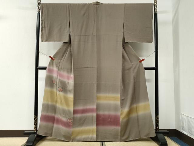 平和屋着物●訪問着　胴抜き仕立て　刺繍　草花丸文　暈し染め　金糸　正絹　逸品　未使用　CABI2187yc