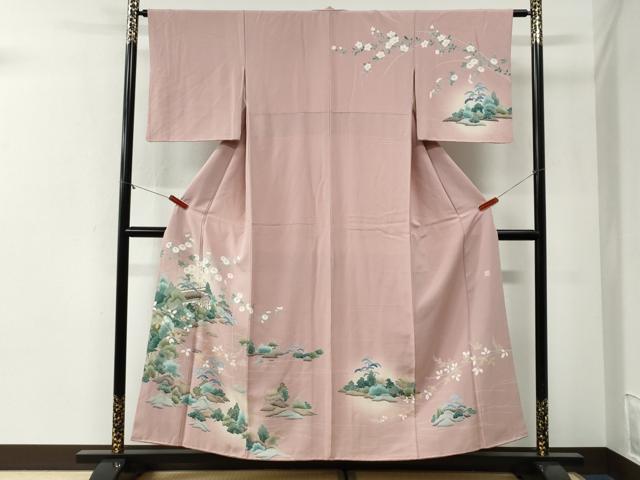 平和屋着物●訪問着　友禅　作家物　庭園風景文　暈し染め　正絹　逸品　CABI2188yc