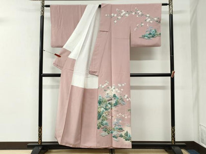 平和屋着物●訪問着　友禅　作家物　庭園風景文　暈し染め　正絹　逸品　CABI2188yc