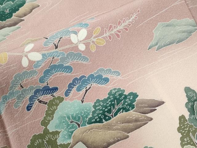 平和屋着物●訪問着　友禅　作家物　庭園風景文　暈し染め　正絹　逸品　CABI2188yc