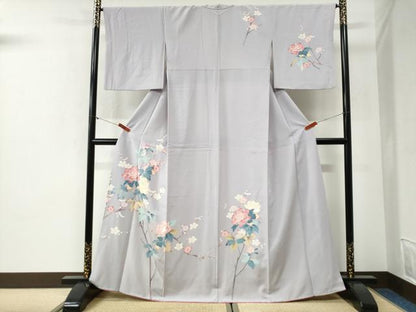 平和屋着物●訪問着　友禅　枝牡丹梅文　暈し染め　正絹　逸品　CABI2191yc