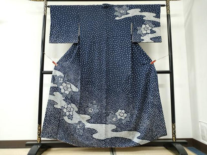 平和屋着物●訪問着　総絞り　霞草花文　正絹　逸品　CABI2193yc