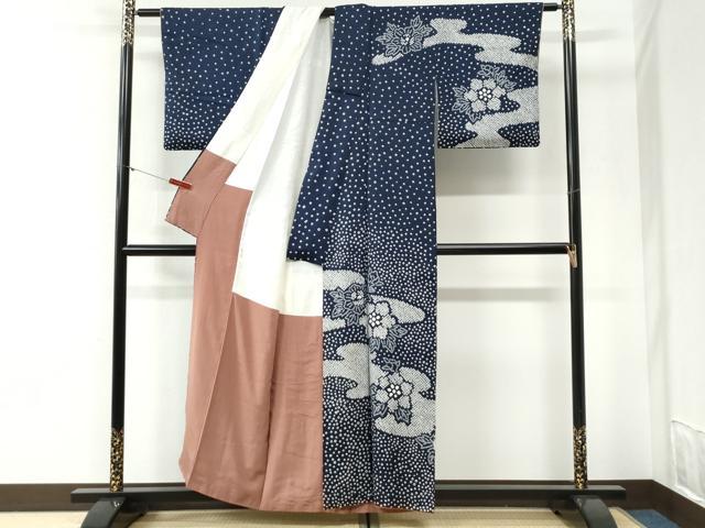 平和屋着物●訪問着　総絞り　霞草花文　正絹　逸品　CABI2193yc