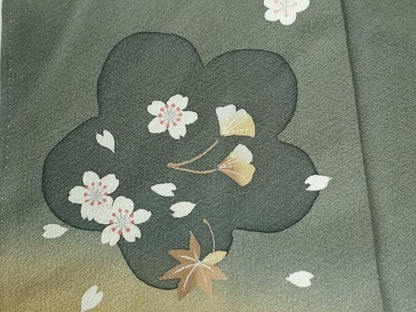 平和屋着物●訪問着　舞桜文　暈し染め　正絹　逸品　CABI2194yc