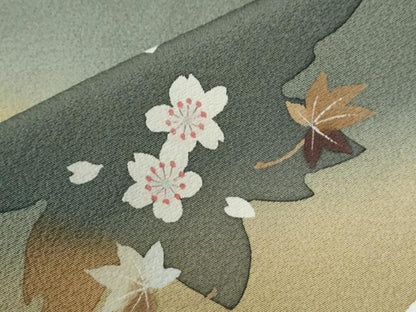 平和屋着物●訪問着　舞桜文　暈し染め　正絹　逸品　CABI2194yc