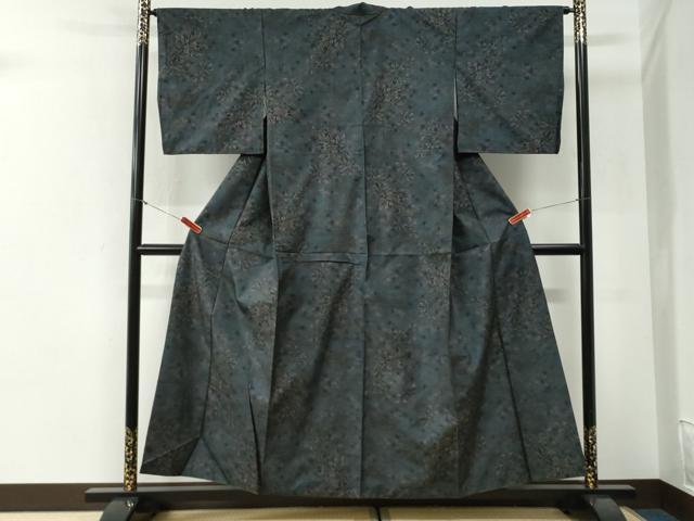 平和屋着物●本場大島紬　9マルキ　南天文　正絹　逸品　CABI2195yc