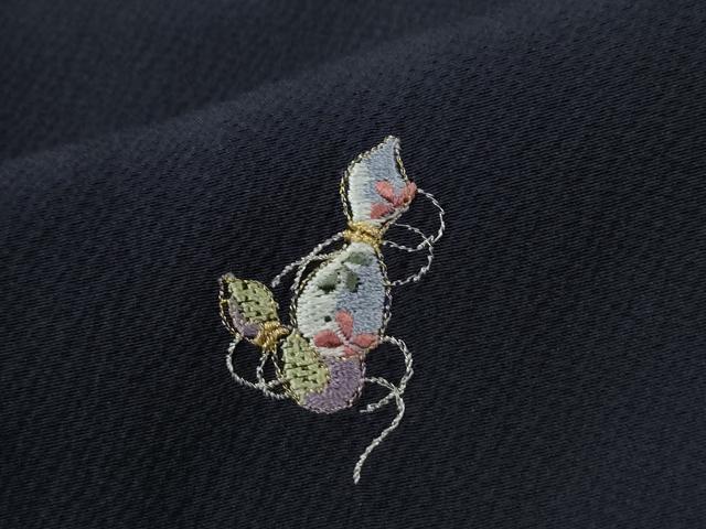 平和屋着物●上質な小紋　総刺繍　瓢箪流水舞花文　金糸　正絹　逸品　CABI2196yc
