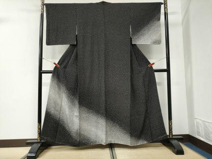平和屋着物●訪問着　霰文　黒地　正絹　逸品　未使用　CABI2201yc