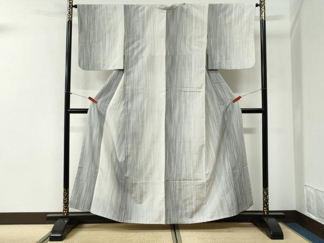 平和屋着物●本塩沢　縞　正絹　逸品　CABI2203yc