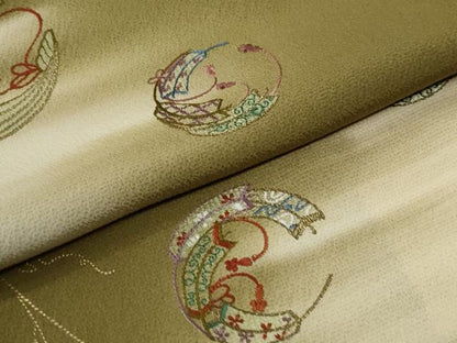 平和屋着物●訪問着　刺繍　霞扇花唐草文　金彩　正絹　逸品　CABI2204yc
