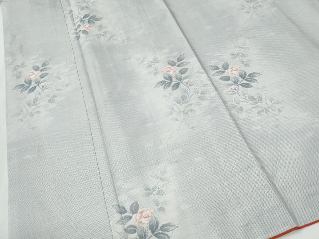 平和屋着物●本場大島紬　白大島　9マルキ　枝花文　正絹　逸品　未使用　CABI2206yc