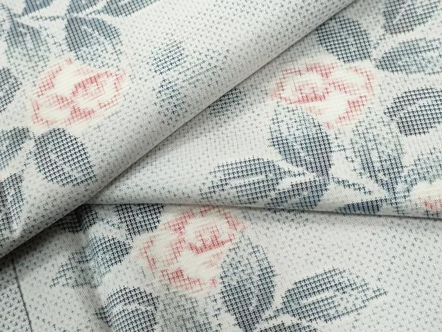 平和屋着物●本場大島紬　白大島　9マルキ　枝花文　正絹　逸品　未使用　CABI2206yc
