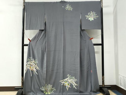 平和屋着物●本加賀友禅作家　法邑利博　訪問着　鳳凰桐花唐草文　暈し染め　ロング丈　正絹　逸品　CABI2207yc