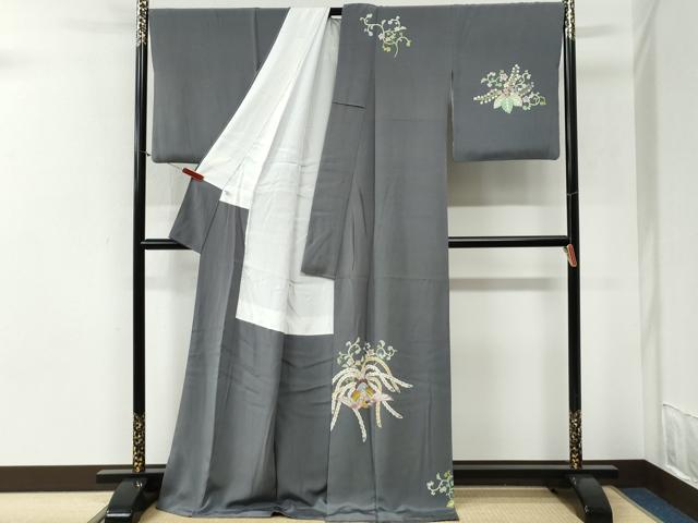 平和屋着物●本加賀友禅作家　法邑利博　訪問着　鳳凰桐花唐草文　暈し染め　ロング丈　正絹　逸品　CABI2207yc