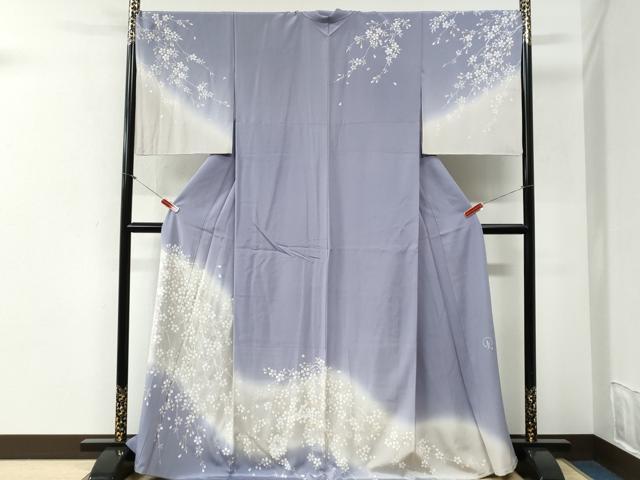 平和屋着物●京友禅作家　伊藤美智夫　訪問着　枝桜文　暈し染め　金銀彩　正絹　逸品　CABI2208yc