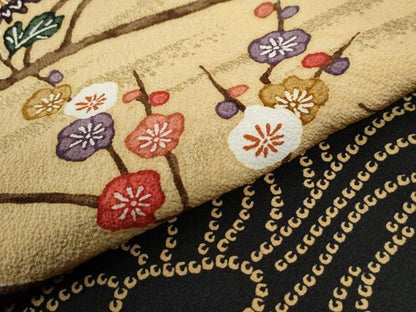 平和屋着物●訪問着　型染め　立波松竹梅花文　正絹　逸品　CABI2209yc