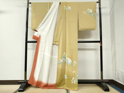 平和屋着物●十日町友禅　女流作家　遠田藤舟　訪問着　枝花文　暈し染め　金彩　正絹　逸品　CABI2210yc