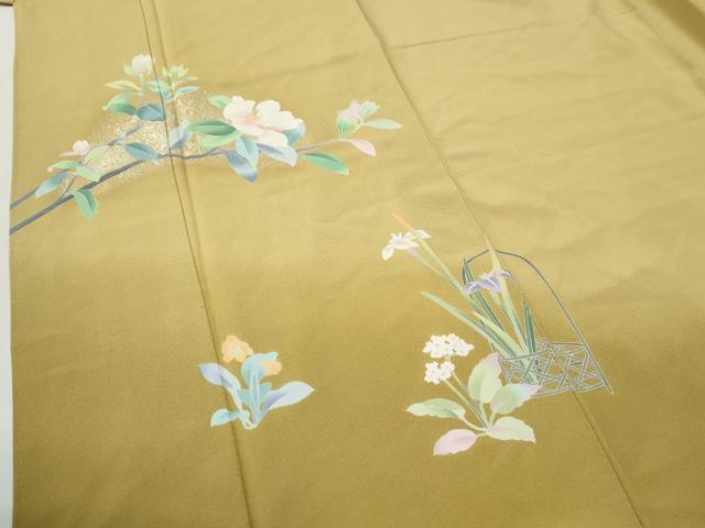 平和屋着物●十日町友禅　女流作家　遠田藤舟　訪問着　枝花文　暈し染め　金彩　正絹　逸品　CABI2210yc