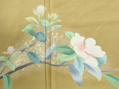 平和屋着物●十日町友禅　女流作家　遠田藤舟　訪問着　枝花文　暈し染め　金彩　正絹　逸品　CABI2210yc