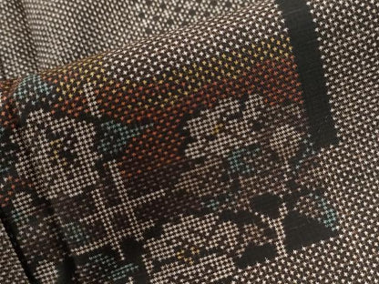 平和屋着物●本場大島紬　7マルキ　泥染め　色紙重ね草花文　小久保裕之作　証紙付き　正絹　逸品　未使用　CABI2217yc