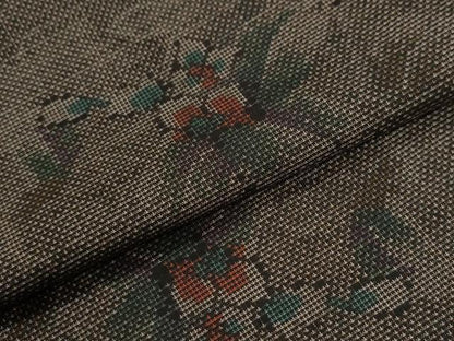 平和屋着物●本場大島紬　9マル蔦の葉文　証紙付き　正絹　逸品　未使用　CABI2220yc