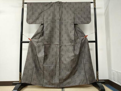 平和屋着物●本場大島紬　9マルキ　麻の葉文様　正絹　逸品　CABI2223yc