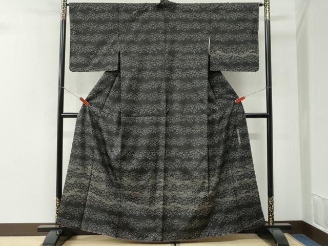 平和屋着物●二代目 川村久太郎　訪問着　本場縞大島紬　樹林風景文　正絹　逸品　未使用　CABI2225yc