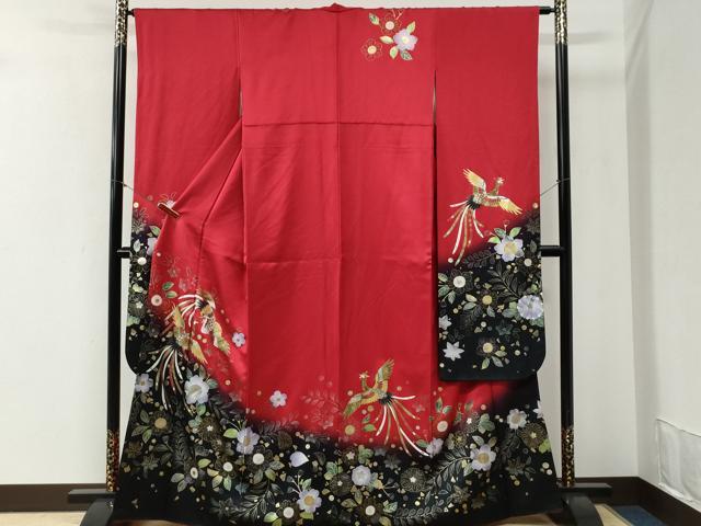 平和屋着物●豪華振袖　辻が花　鳳凰　暈し染め　金彩　正絹　逸品　CABI2226yc