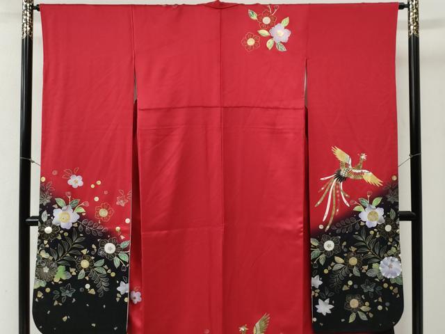 平和屋着物●豪華振袖　辻が花　鳳凰　暈し染め　金彩　正絹　逸品　CABI2226yc