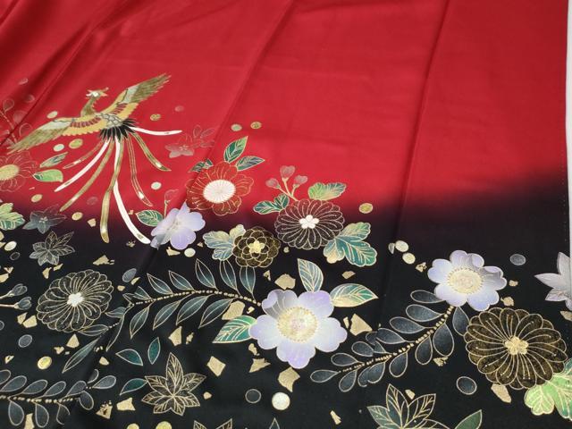 平和屋着物●豪華振袖　辻が花　鳳凰　暈し染め　金彩　正絹　逸品　CABI2226yc
