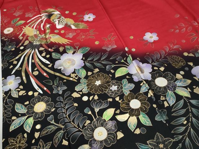 平和屋着物●豪華振袖　辻が花　鳳凰　暈し染め　金彩　正絹　逸品　CABI2226yc