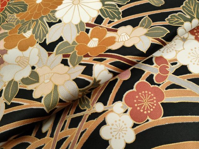 平和屋着物●豪華振袖　駒刺繍　立波エ霞菊花車文　暈し染め　金彩　正絹　逸品　CABI2228yc
