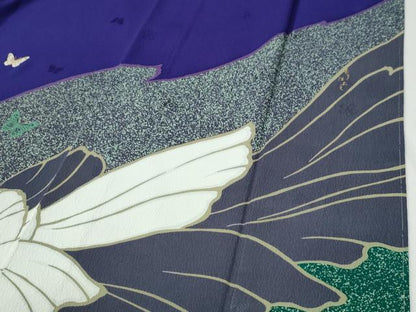 平和屋着物●森英恵・HANAE MORI　振袖・長襦袢セット　牡丹舞蝶文　金彩　正絹　逸品　未使用　CABI2233yc