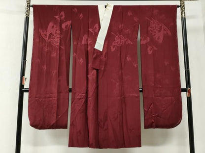 平和屋着物●森英恵・HANAE MORI　振袖・長襦袢セット　牡丹舞蝶文　金彩　正絹　逸品　未使用　CABI2233yc
