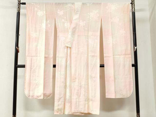 平和屋着物●豪華振袖・長襦袢セット　駒刺繍　舞桜文　暈し染め　金通し地　正絹　逸品　CABI2234yc