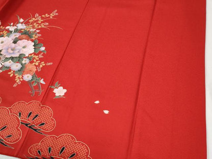 平和屋着物●豪華振袖・長襦袢セット　松竹梅花車文　暈し染め　金彩　鈴乃屋扱い　正絹　逸品　CABI2235yc