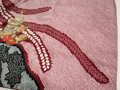 平和屋着物●豪華振袖　総絞り　駒刺繍　鉾草花文　金銀彩　鈴乃屋扱い　正絹　逸品　CABI2236yc