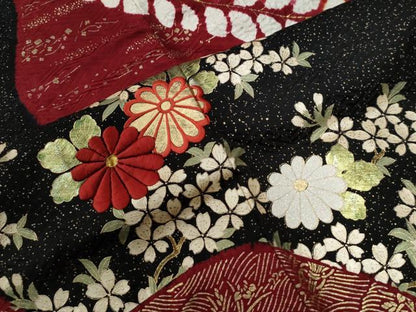 平和屋着物●豪華振袖　総絞り　駒刺繍　鉾草花文　金銀彩　鈴乃屋扱い　正絹　逸品　CABI2236yc
